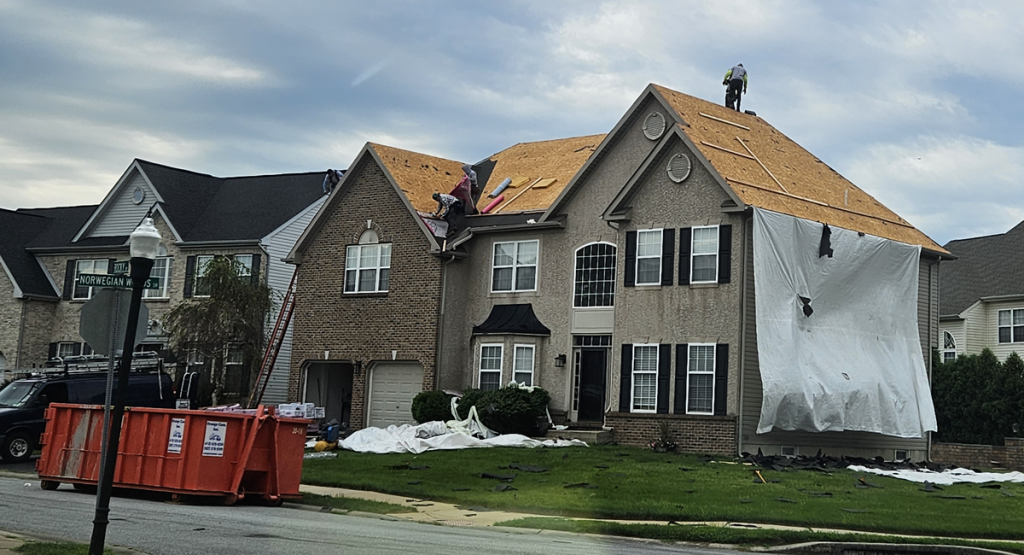 during the new roof replacement at bear, de at rocky road