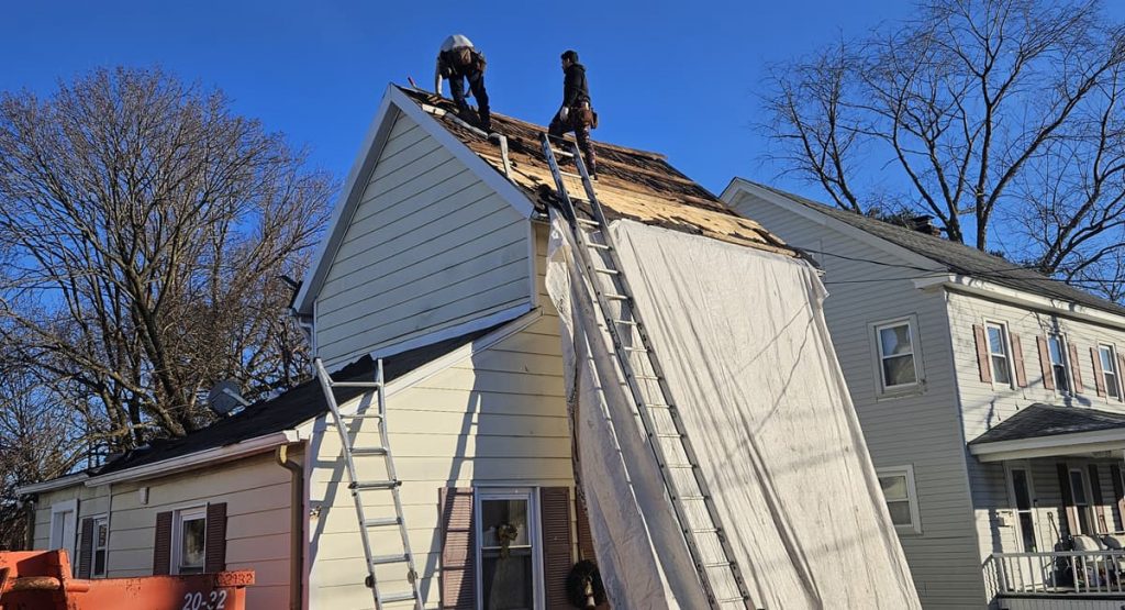 tearing off old 1900 roof in Middletown, DE