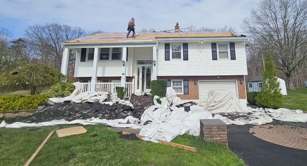 Laying underlayment for new roof in Williamstown, NJ