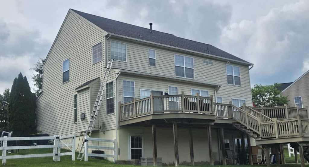 Tearing off old roof in Middletown, DE