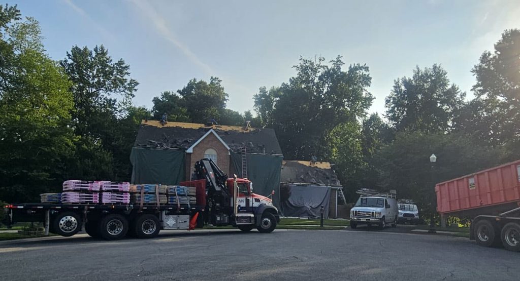 Tearing off old roof in Bear, DE