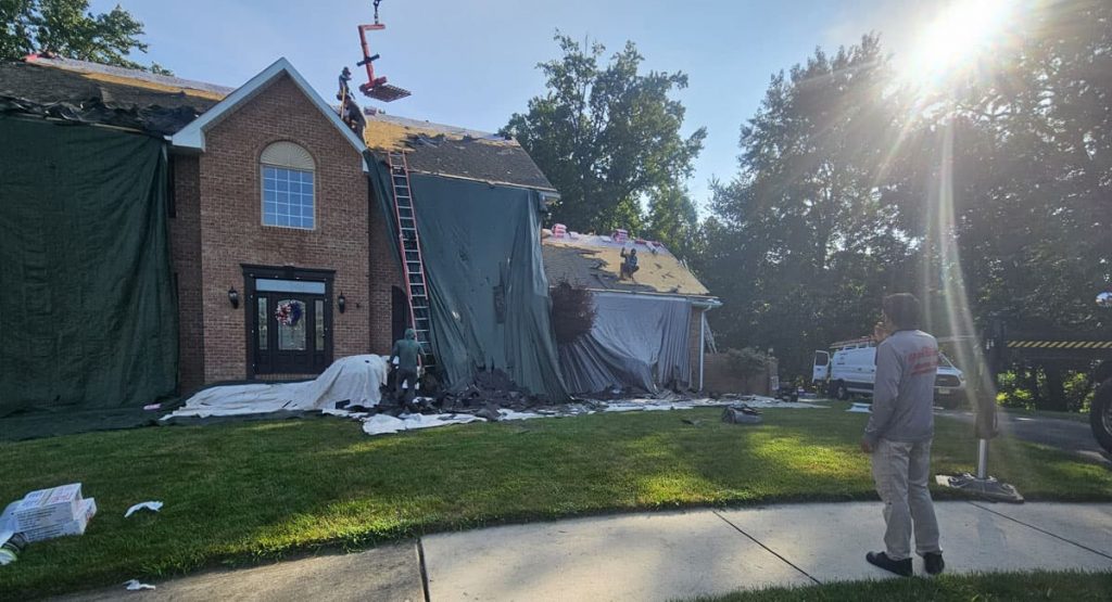 Tearing off old roof in Bear, DE