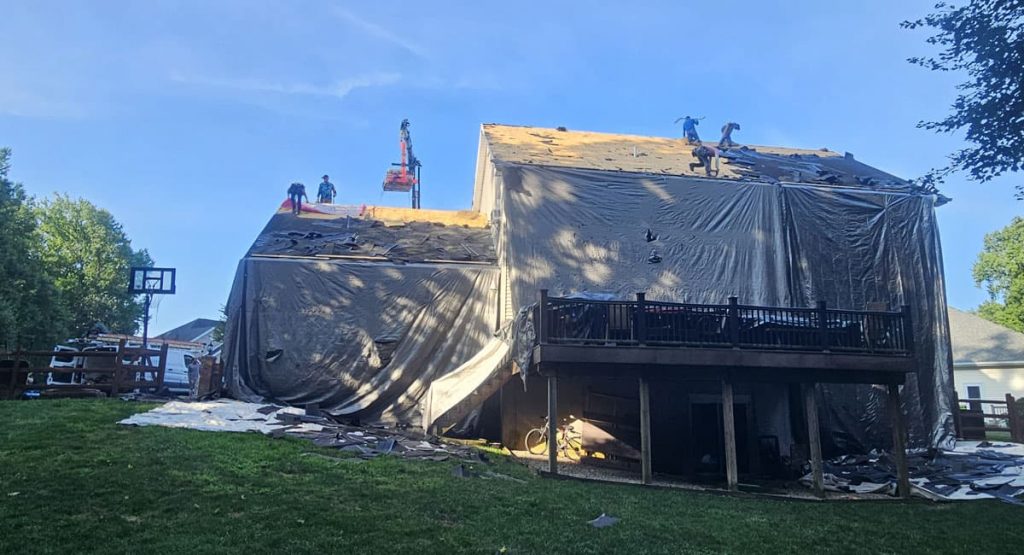 Tearing off old roof in Bear, DE