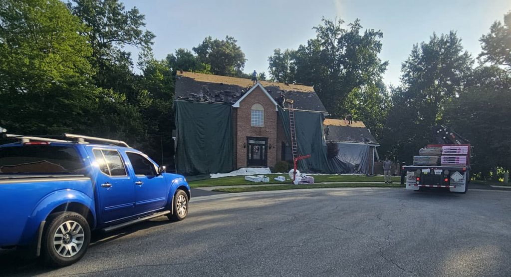 Tearing off old roof in Bear, DE