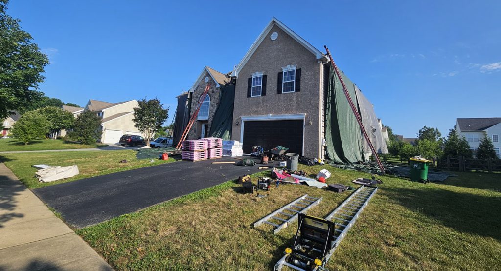 Tearing off the old roof in Middletown, DE