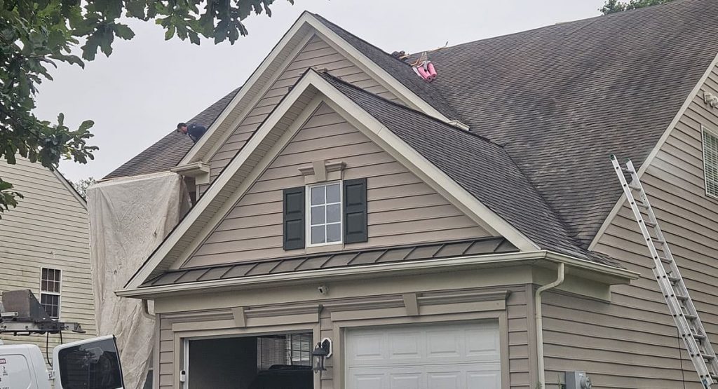 tearing off the old roof in Middletown, DE