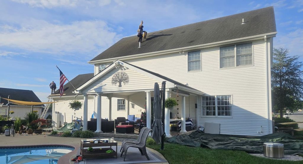 Tearing off the old roof in Middletown, DE