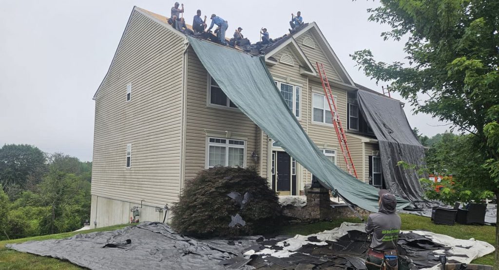 Tearing old roof off in Middletown, DE