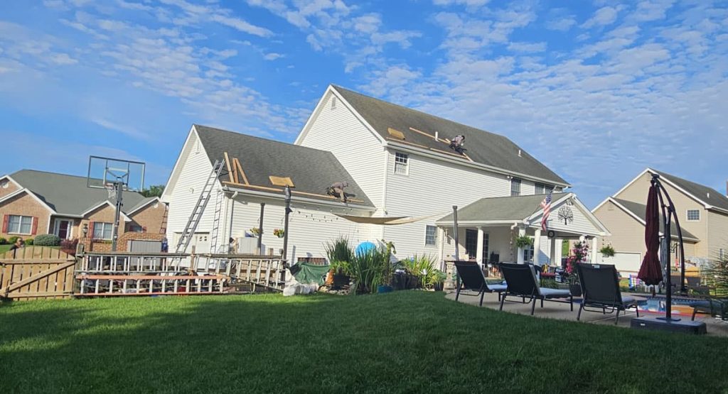 Tearing off the old roof in Middletown, DE