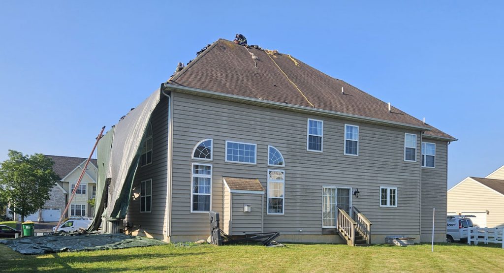 Tearing off the old roof in Middletown, DE