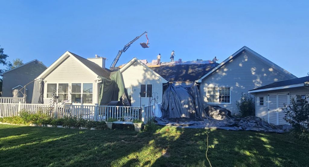 Tearing off the old roof in Bear, DE