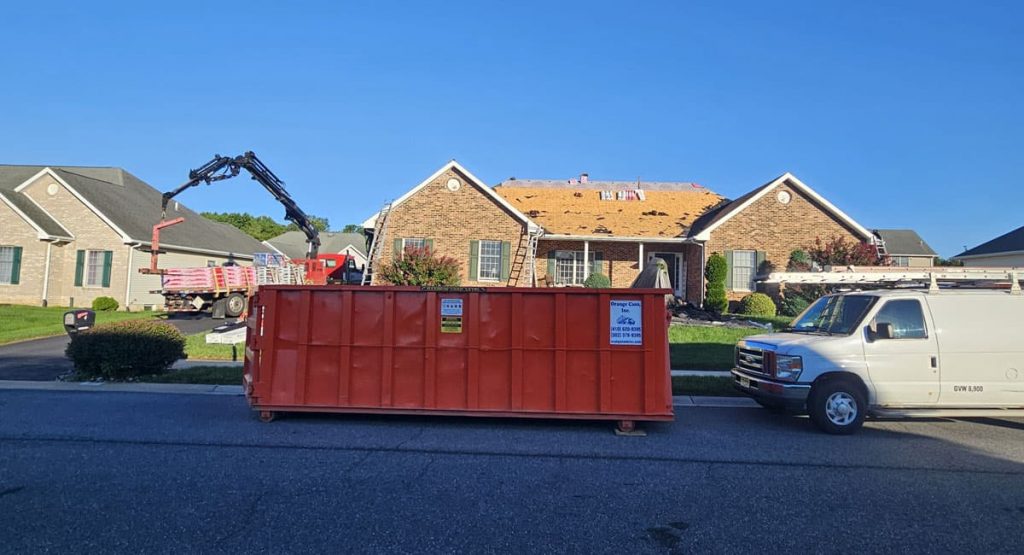 Tearing off the old roof in Bear, DE