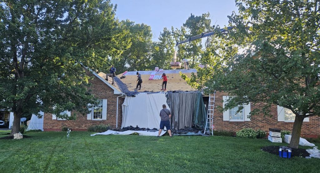 Tearing off the old roof in Bear, DE