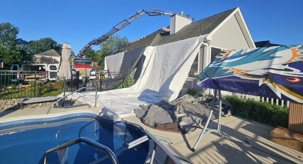 Tearing off the old roof in Bear, DE
