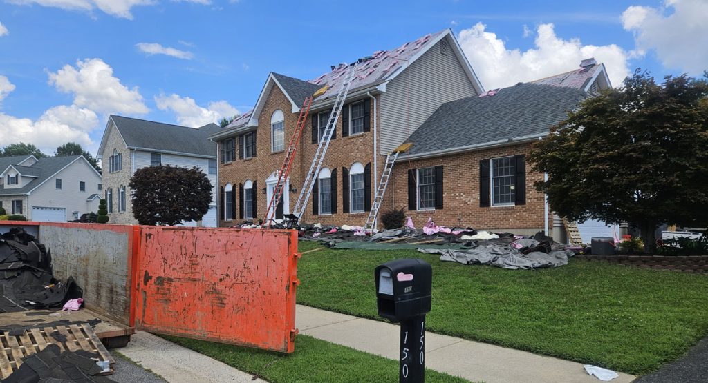 Tearing off the old roof in Bear, DE