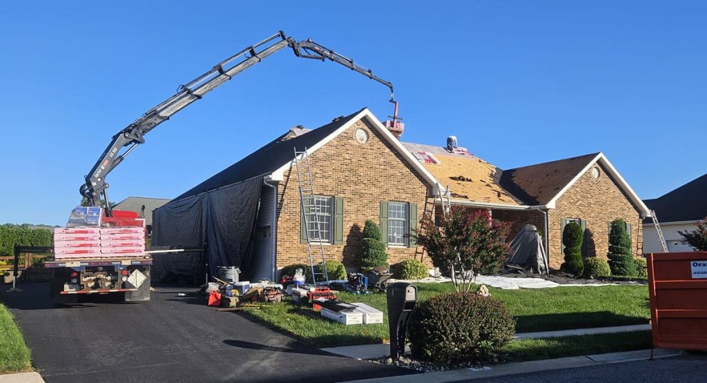 Tearing off the old roof in Bear, DE