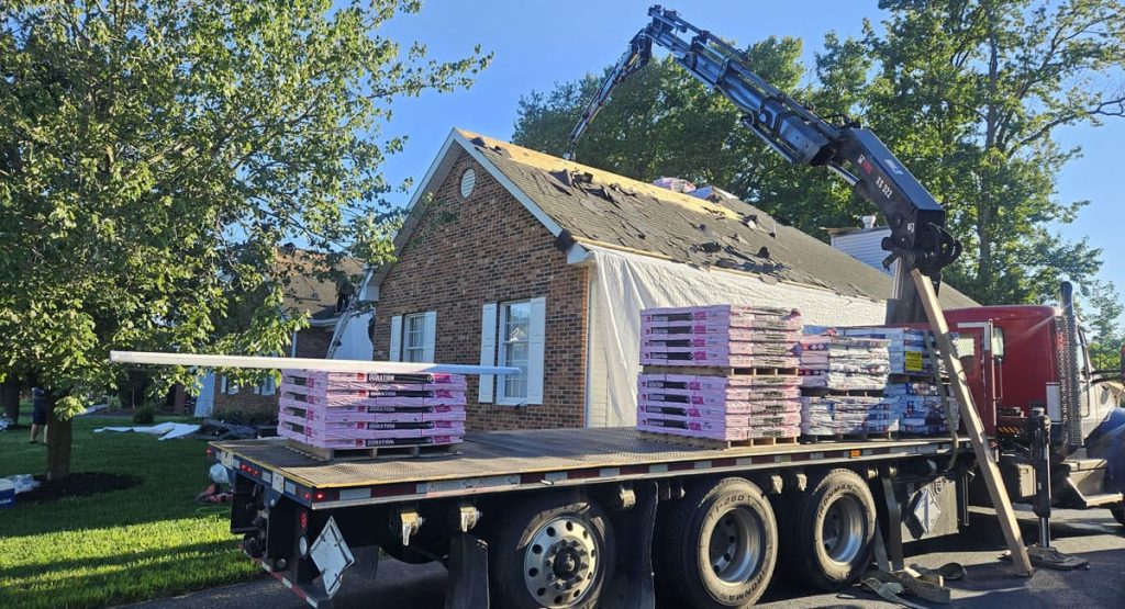 Tearing off the old roof in Bear, DE
