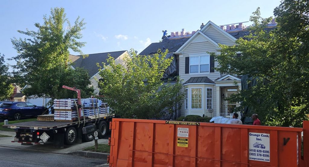 Tearing off the old roof in Middletown, DE