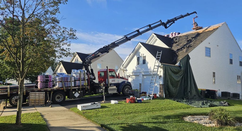 Tearing off the old roof in Middletown, DE
