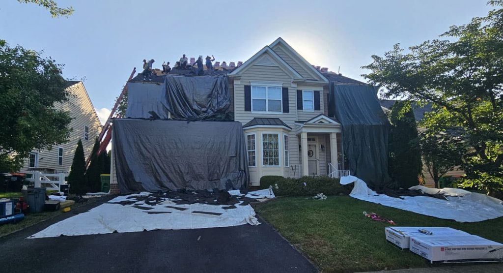 Tearing off the old roof in Middletown, DE