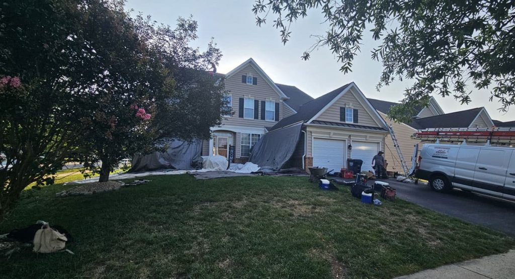 Tearing off the old roof in Middletown, DE