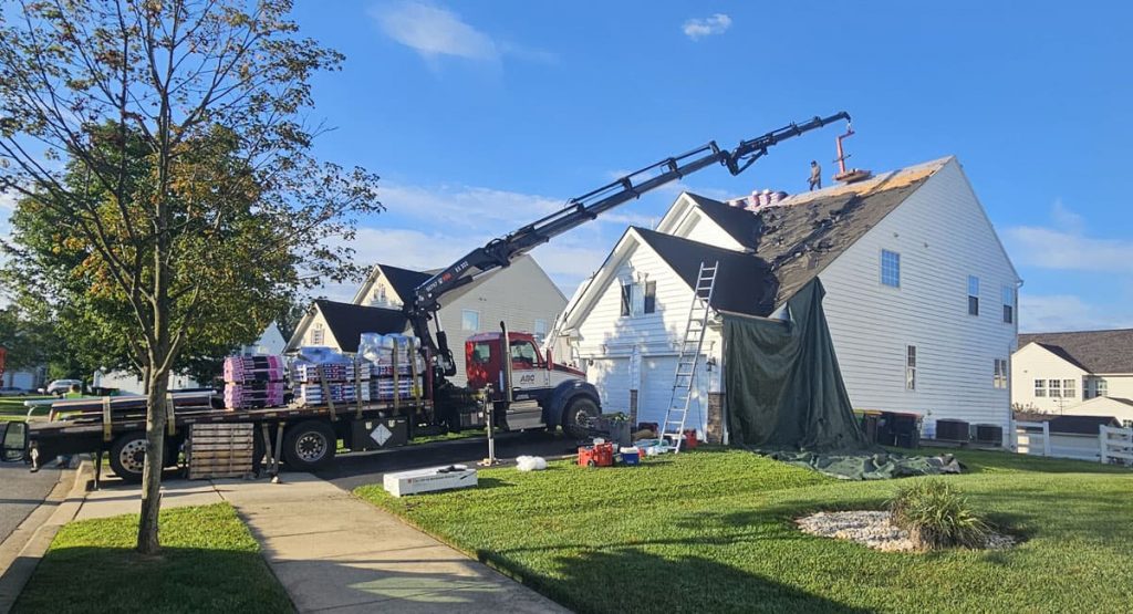 Tearing off the old roof in Middletown, DE