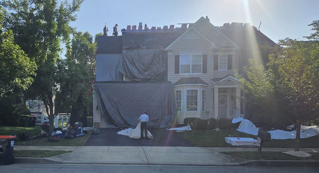 Tearing off the old roof in Middletown, DE