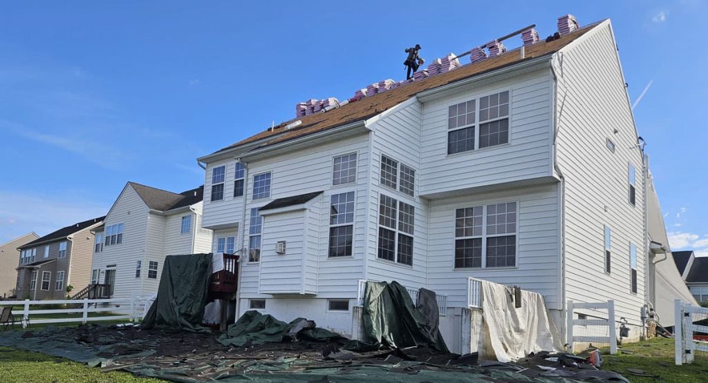 Tearing off the old roof in Middletown, DE