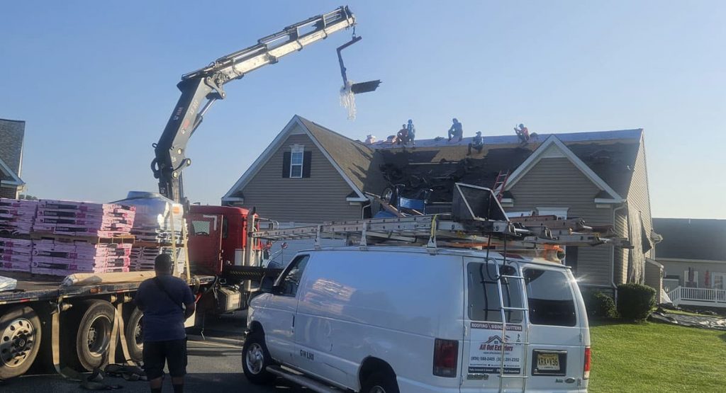 Tearing off the old roof in Smyrna, DE