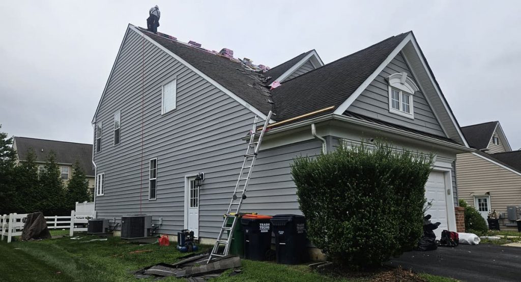 Tearing off the old roof in Smyrna, DE