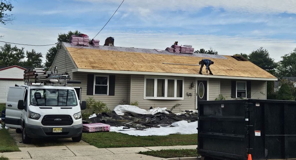 Tearing off the old roof in Somerdale, NJ