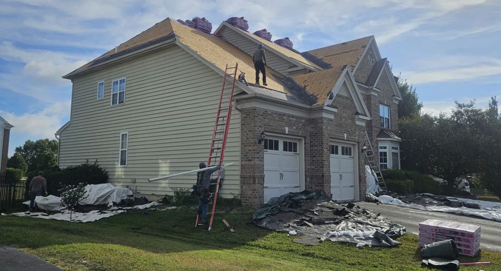 Tearing off the old roof in Middletown, DE