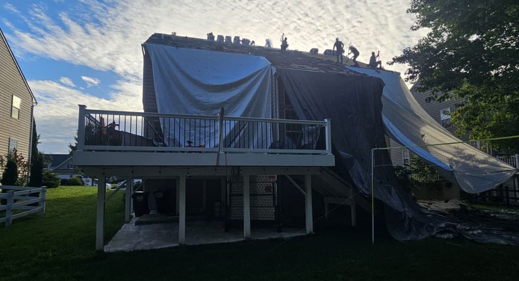 Tearing off the old roof in Middletown, DE