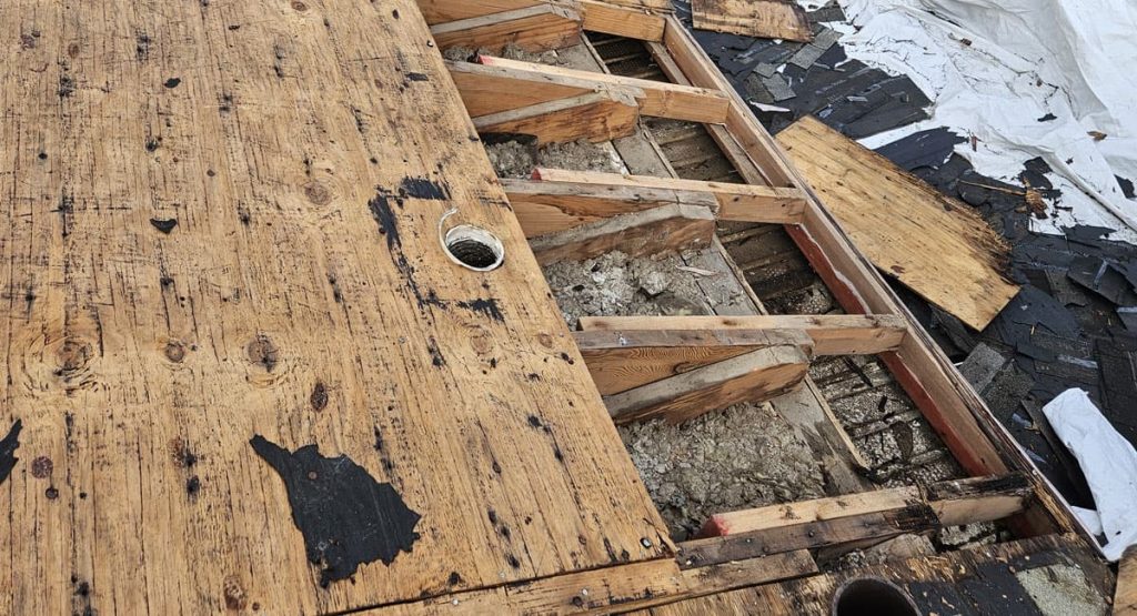 Tearing off the old roof in Somerdale, NJ