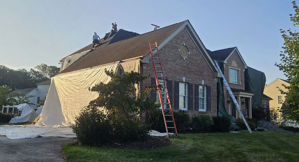 Tearing off the old roof in Wilmington, DE