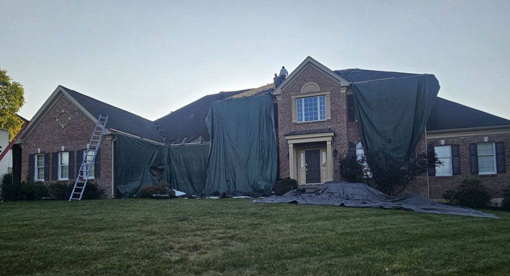 Tearing off the old roof in Wilmington, DE