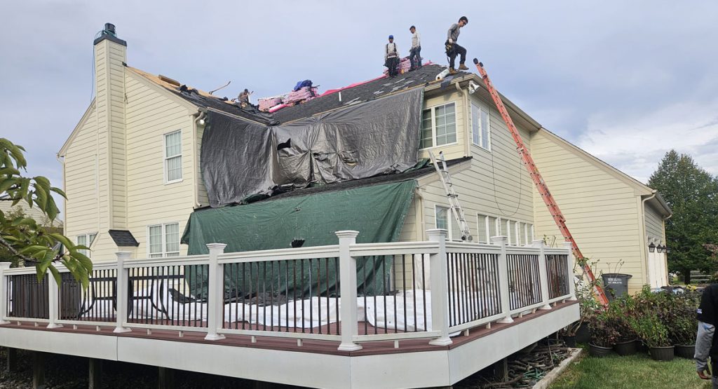 Tearing off the old roof in Wilmington, DE