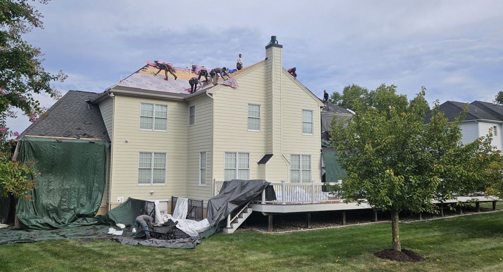 Tearing off the old roof in Wilmington, DE