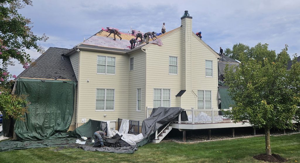 Tearing off the old roof in Wilmington, DE