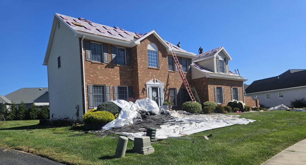 Installing new Estate Gray colored roof in Bear, DE