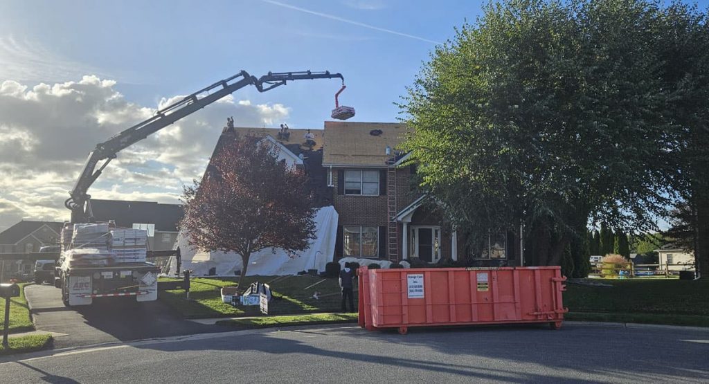 Tearing off the old roof in Bear, DE
