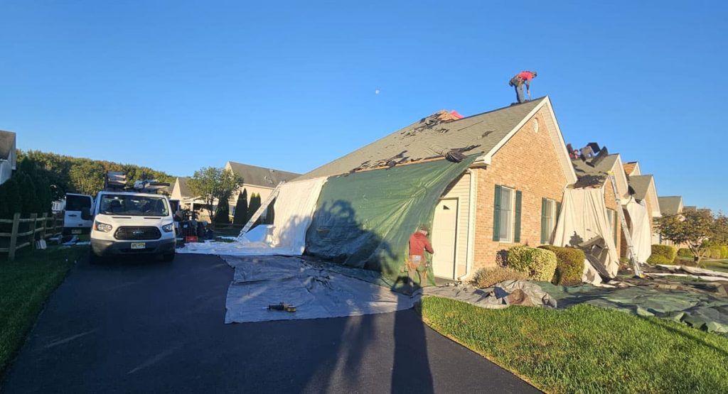Tearing off the old roof in Bear, DE
