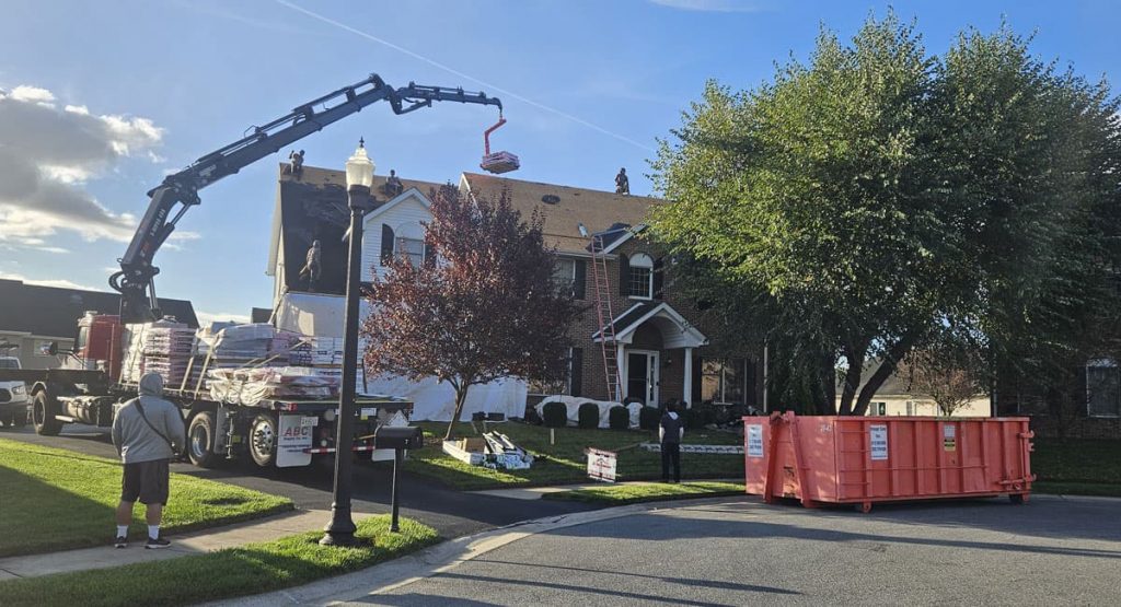 Tearing off the old roof in Bear, DE