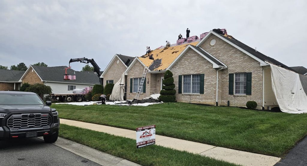 Tearing off the old roof in Bear, DE