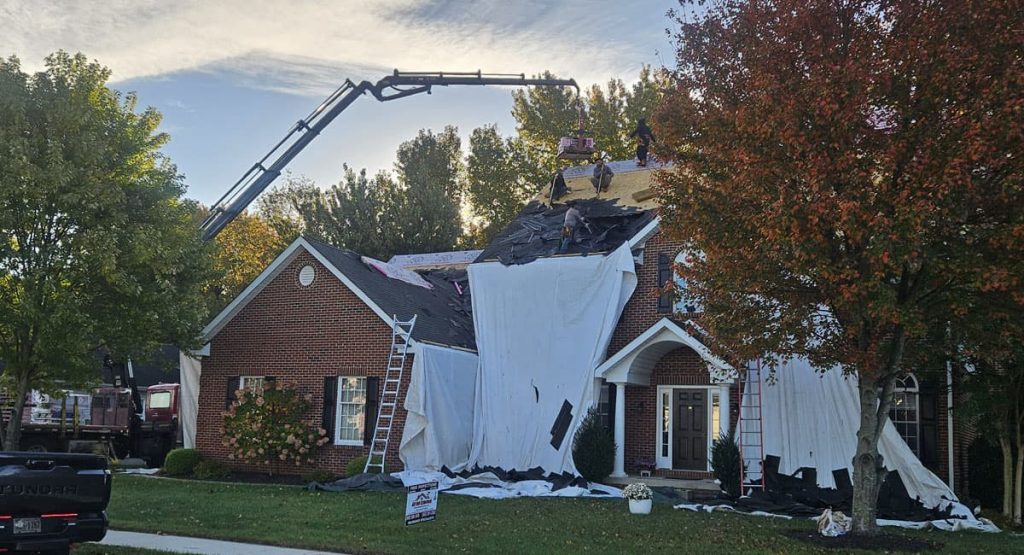 Tearing off the old roof in Bear, DE
