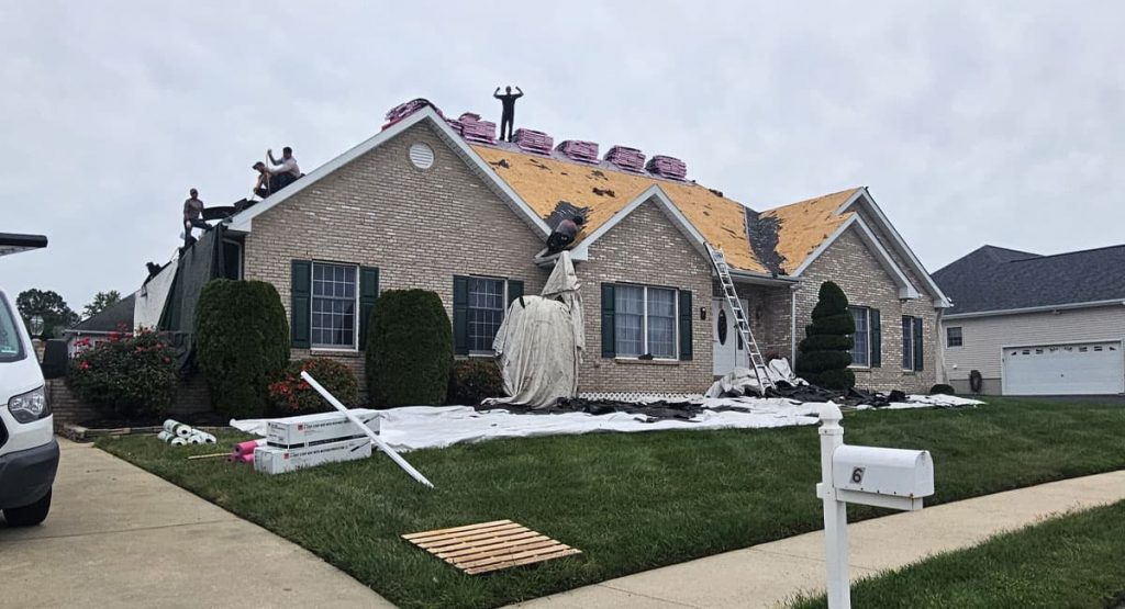 Tearing off the old roof in Bear, DE