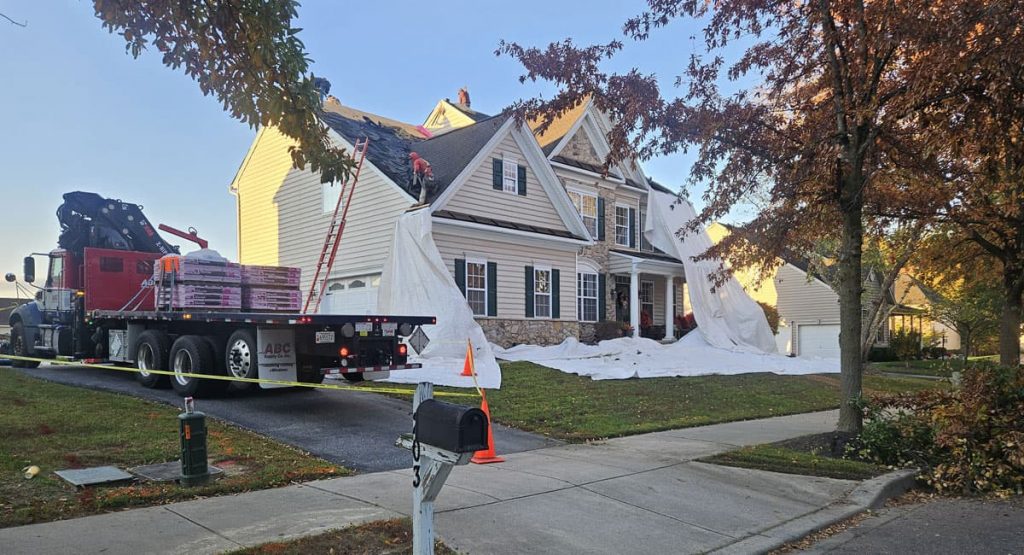 Tearing off the old roof in Middletown, DE