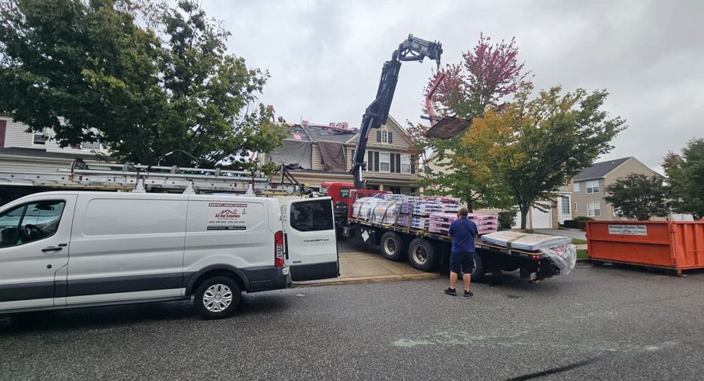 Tearing off the old roof in Middletown, DE