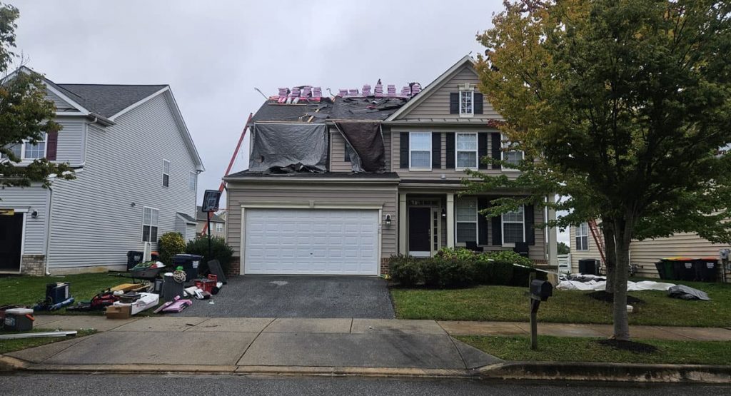 Tearing off the old roof in Middletown, DE