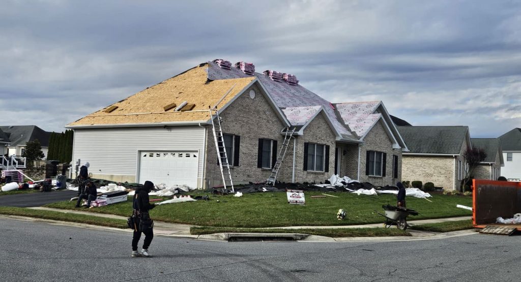 Installing the new roof in Bear, DE